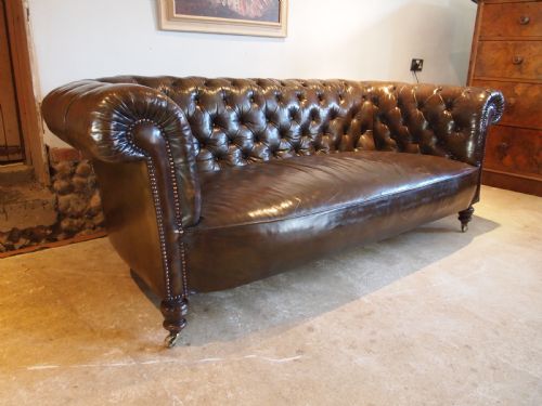 Sofa Settee Stunning Victorian Leather Chesterfield C1870