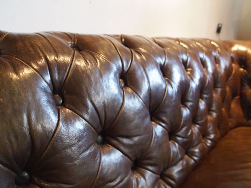fig 1. Sofa Settee stunning Victorian leather Chesterfield c1870