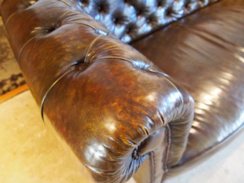 fig 2. Sofa Settee stunning Victorian leather Chesterfield c1870