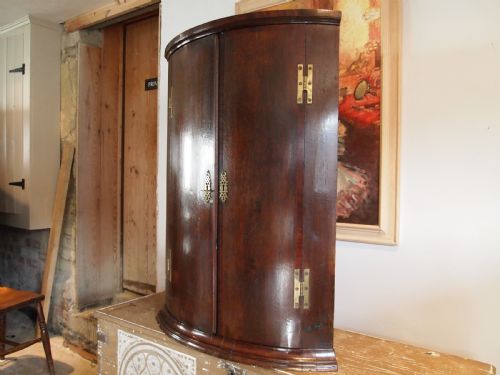 fig 2. Cupboard corner George III Oak bowfront c1770