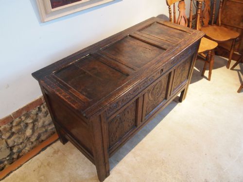Coffer Chest Blanket Box Queen Anne Oak C1700