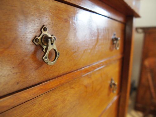 fig 1. Chest of Drawers Arts and Crafts Oak Wellington chest c1880