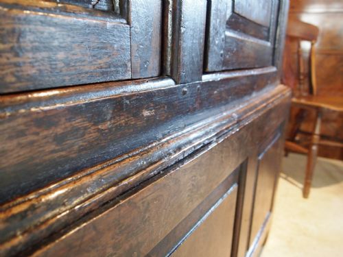 fig 1. Cupboard wardrobe press Charles II Oak 2 parts c1680