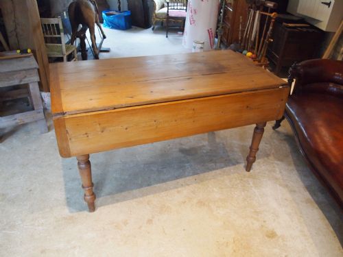 fig 2. Table Victorian Pine dining drop flap refectory c1880