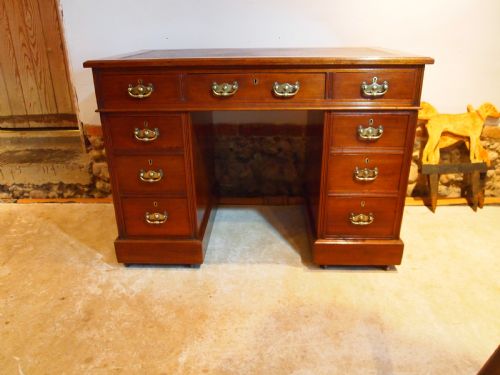 Desk Victorian Arts and Crafts Walnut 3 Part Small Size C1880