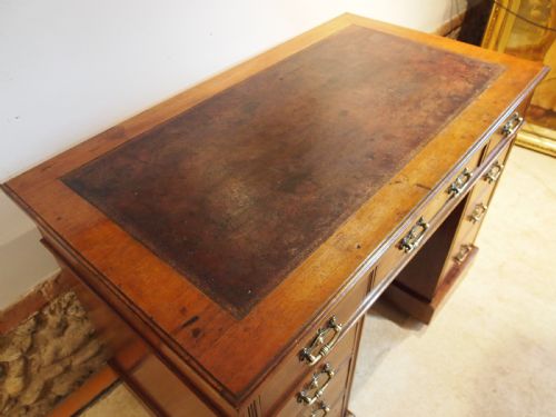fig 1. Desk Victorian Arts and Crafts Walnut 3 part small size c1880