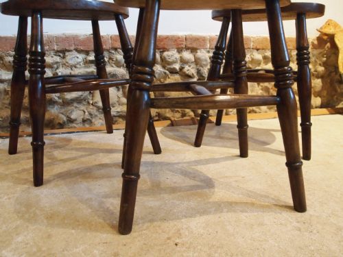 fig 2. Stool 3 Victorian Beech and Elm stools c1880