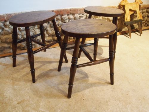 fig 3. Stool 3 Victorian Beech and Elm stools c1880