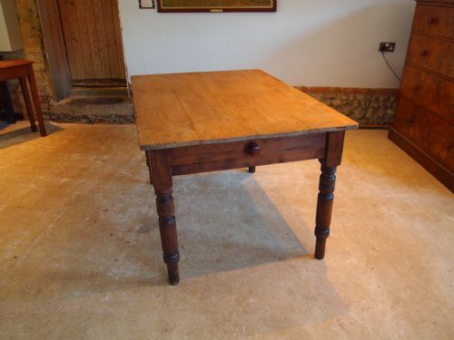 Table Victorian Pine Scrub Top Farmhouse Dining Table C1880