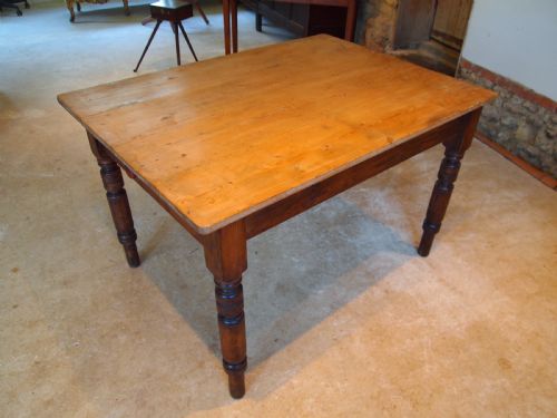fig 2. Table Victorian Pine scrub top farmhouse dining table c1880