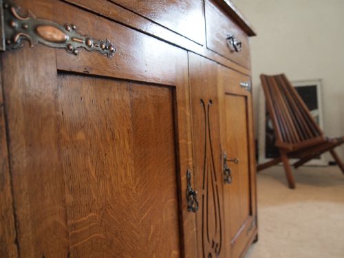 fig 1. Sideboard dresser Arts and Crafts Oak c1900