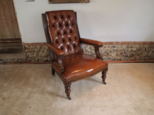 Chair Stunning Victorian Library Reading Armchair C1870