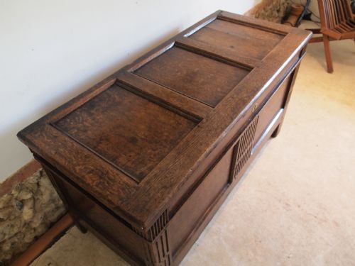 fig 2. Chest coffer blanket box Queen Anne Oak c1700
