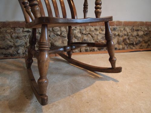 fig 1. Chair rocking chair Victorian Windsor lathe back c1880