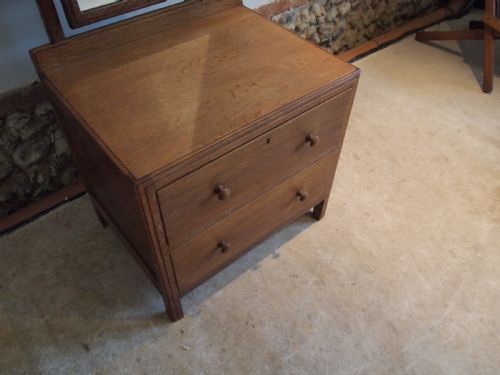 fig 2. Dressing chest of drawers full length mirror Heals Oak c1920