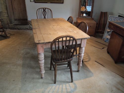 fig 1. Table Victorian Pine scrub top dining farmhouse refectory c1880