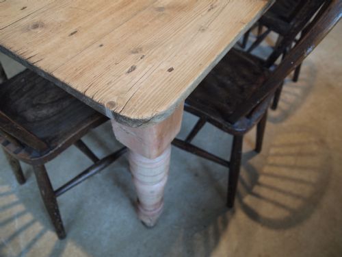 fig 2. Table Victorian Pine scrub top dining farmhouse refectory c1880