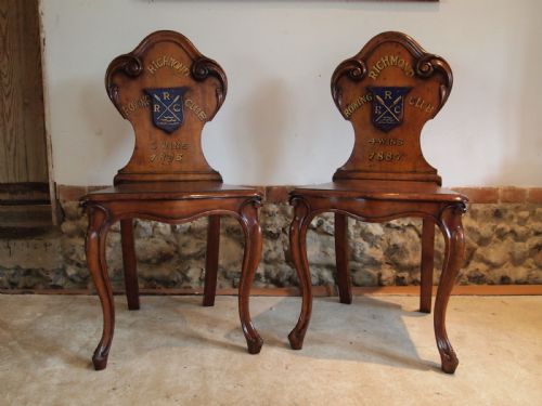 Chairs Fine Pair of William IV Mahogany Hall Chairs C1830