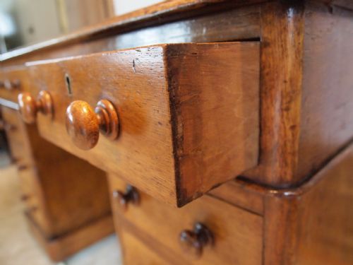 fig 3. Desk Victorian Oak 3 part small proportions c1870