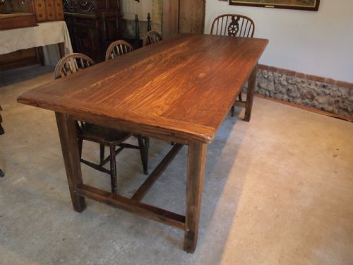fig 1. Table Farmhouse refectory dining Oak Edwardian c1900