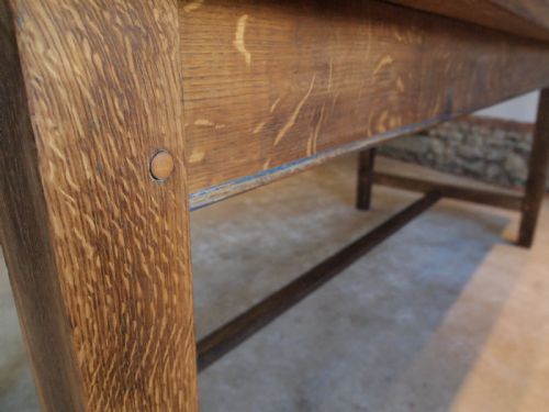 fig 2. Table Farmhouse refectory dining Oak Edwardian c1900