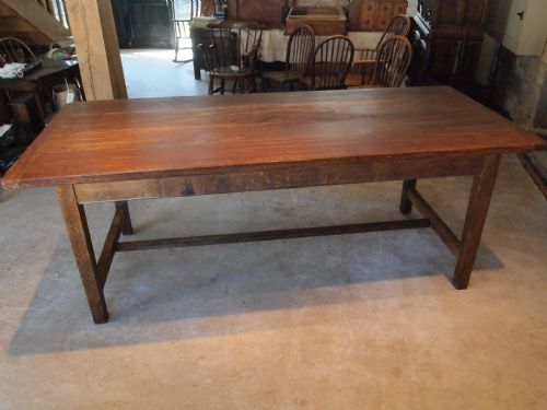 fig 3. Table Farmhouse refectory dining Oak Edwardian c1900