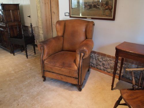 Chair Victorian Leather Club Armchair C1880