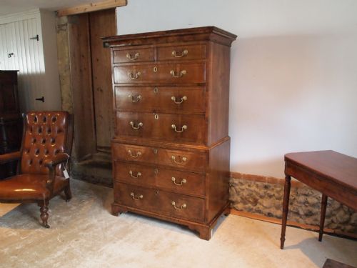 fig 2. Chest on chest small fine George II Walnut c1740