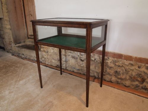 Table Display Bijouterie Cabinet Edwardian Oak C1900