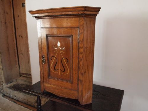 fig 2. Cupboard corner Arts and Crafts Oak c1900