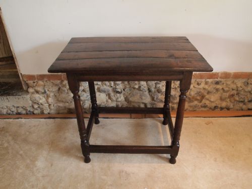 Table Queen Anne Oak Side Hall Lamp C1700