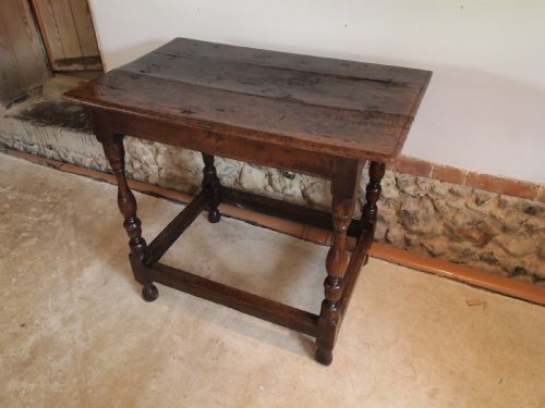 Table Charles II Oak Side Hall Lamp C1680