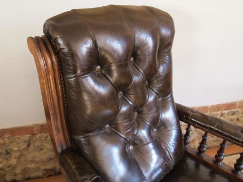 fig 1. Chair Victorian Leather library armchair c1870