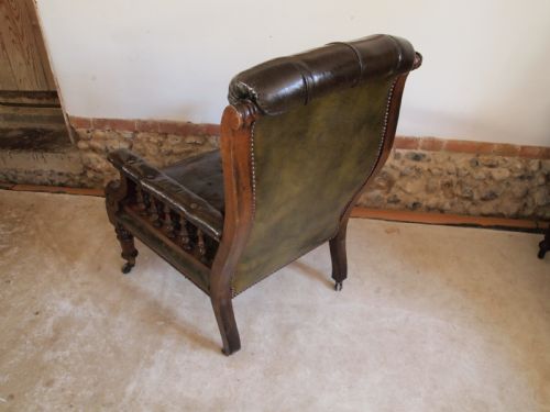 fig 3. Chair Victorian Leather library armchair c1870