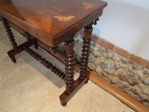 Table Hall Lamp Console Victorian Walnut C1880