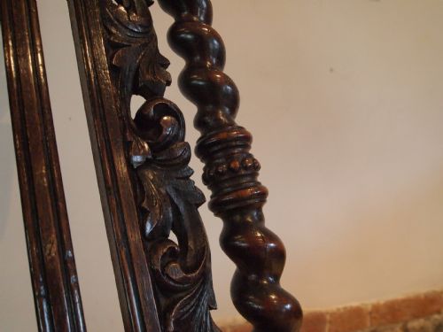 fig 2. Chair Victorian carved Oak easy chair c1890