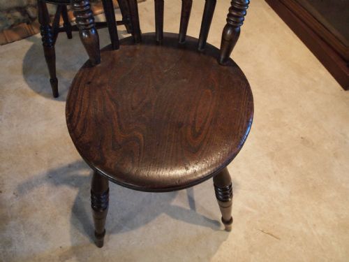 fig 1. Chairs set of 4 Victorian Beech and Elm c1880