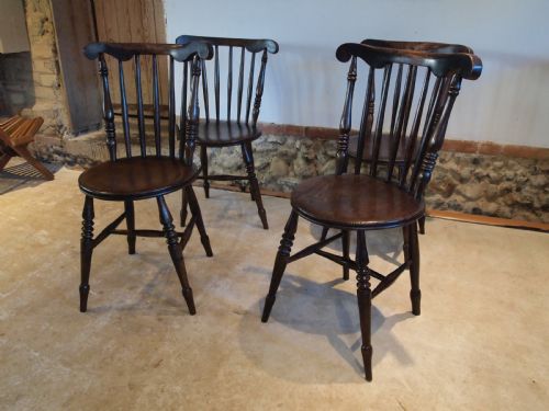 fig 2. Chairs set of 4 Victorian Beech and Elm c1880