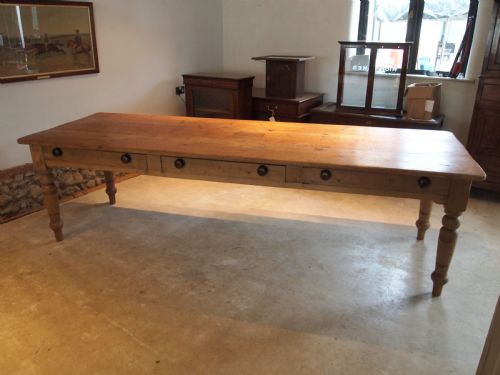 Table Farmhouse Refectory Dining Seats 12 Pine C1930