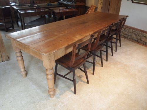 fig 2. Table farmhouse refectory dining seats 12 Pine c1930