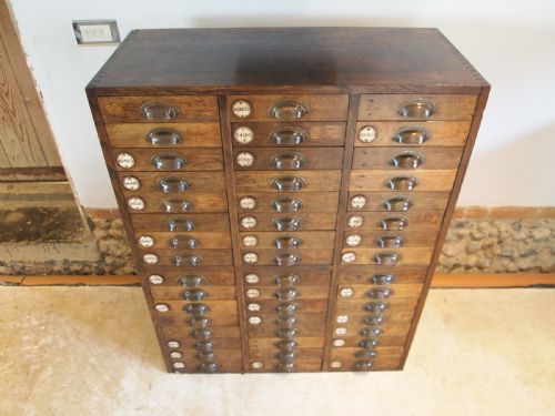 Chest of Drawers Oak Collectors Chest Bank C1910