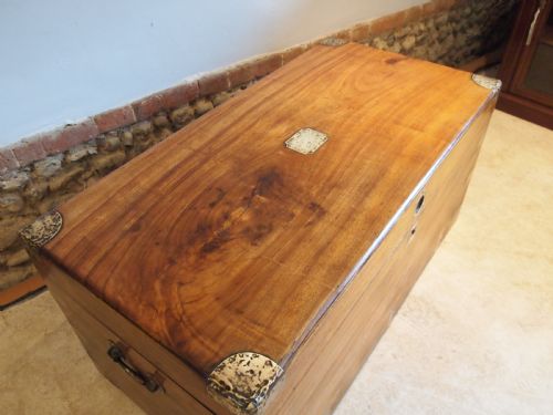 fig 2. Chest coffer coffee table trunk Camphor wood Military Campaign c1860