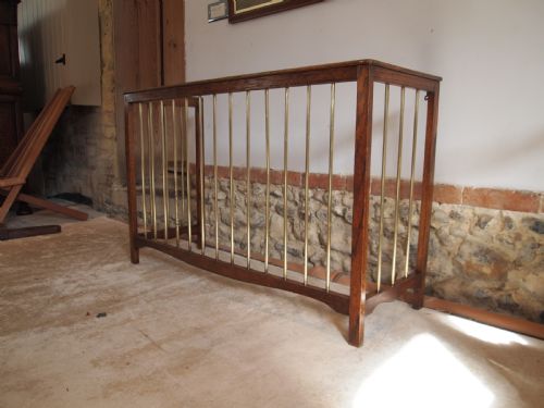Fire Guard Fender Victorian Oak and Brass C1900