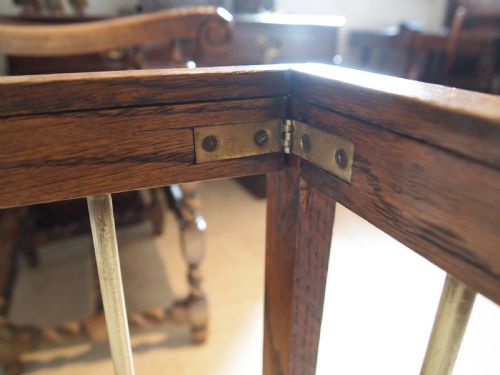 fig 3. Fire guard fender Victorian Oak and brass c1900