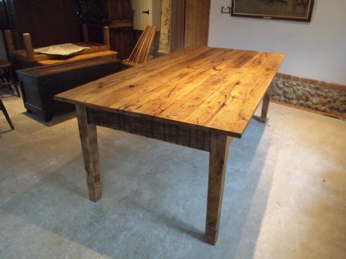 fig 1. Table refectory farmhouse Edwardian Oak seats 8 c1900