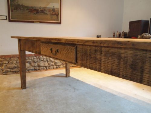 fig 2. Table refectory farmhouse Edwardian Oak seats 8 c1900