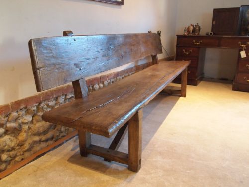 Bench Settle Pew Refectory Rare Primitive George II Oak C1720