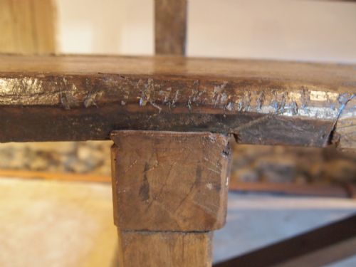 fig 2. Bench settle pew refectory Rare primitive George II Oak c1720