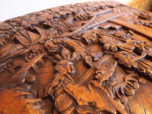 fig 1. Chest trunk coffer blanket box Camphorwood Chinese carved c1910