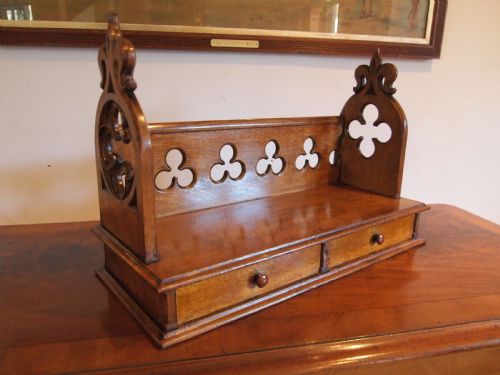 Bookcase Book Trough Arts and Crafts Oak Gothic Pugin C1880